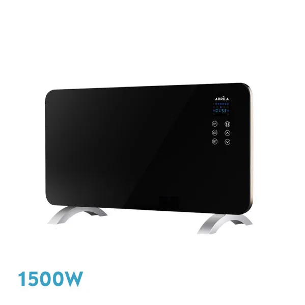 Emisor termico cristal himalaya 1500w negro 2pot encias xaluminio,remoto,temporizador,ip24 38x76x6,86 cm