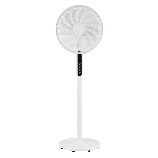 Ventilador de pie torbellino blanco 3velocidades 60w 13aspas regx41x41 display oscilante,remoto,temporizador