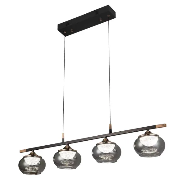 Regleta pompeya 4l negro 28w 3000-4000-6000k c/remoto y reg.intensidad 2520lm regx91x15 cm