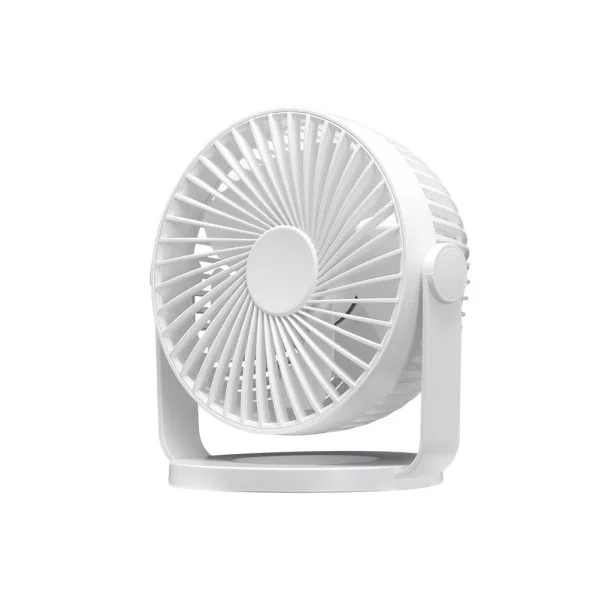 Miniventilador sobremesa bretaña blanco 5w 3+1velocidades recargable alimentacion usb orientable 5aspas 17x15x11,5cm