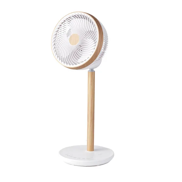 Ventilador de pie colibri blanco/madera 25w 12vel 70x 28,5x28,5cm 3asp motor dc c/remoto y temporizador