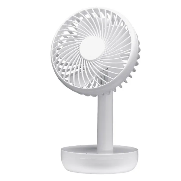 Miniventilador inalambrico sobremesa lemosin blanco 5w 3velocidades recargable alimen.usb orientable 5asp 17x11x9cm motor dc