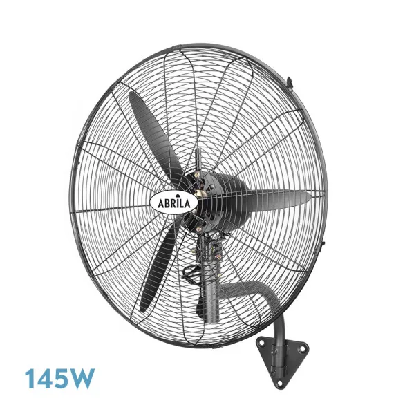 Ventilador pared indust.borrasca negro 3velocidades 145w 3aspas fijo y rotatorio 60x56x30cm