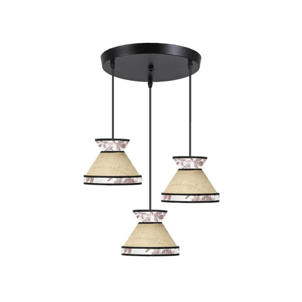 Plafon Constantinopla 3xe27 Beis/rojo 35d