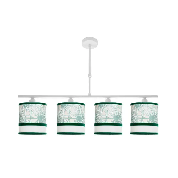Lámpara de mesa Caledonia 4 luces blanco/verde FABRILAMP