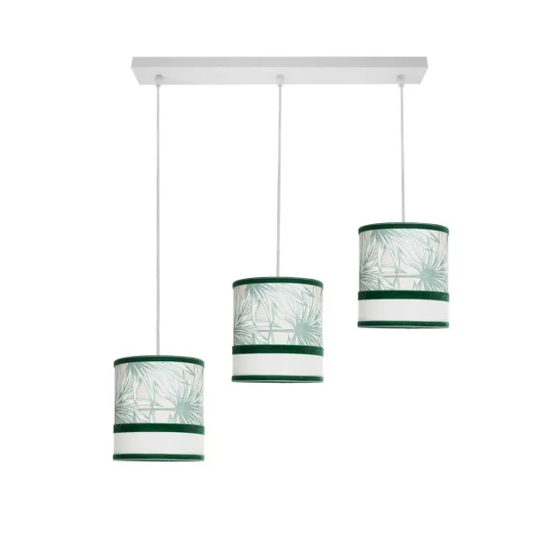 Regleta caledonia 3xe27 blanco/verde regx65x16cm