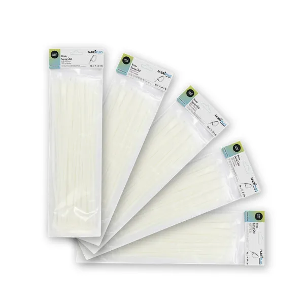 Bolsa 100 bridas util blancas 4,8x300mm. 100% nylon 66 resistentes y duraderas