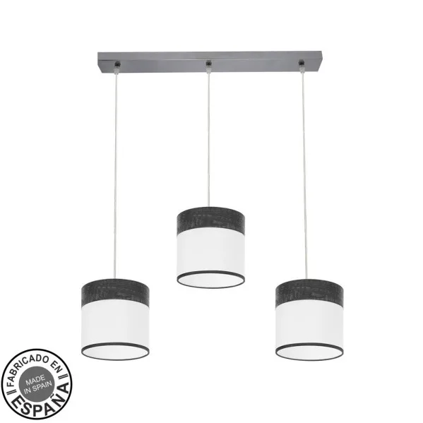 Regleta cloe 3xe27 cromo/blanca-madera negra regx60x16 cm