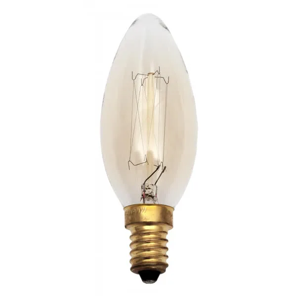 Bombilla incandescencia vintage vela 25w e14 35dx96 calida