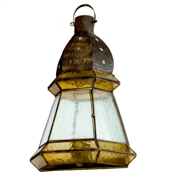 Aplique grande 1xe27 ambarina cuero/ambar 42x30x14 cm