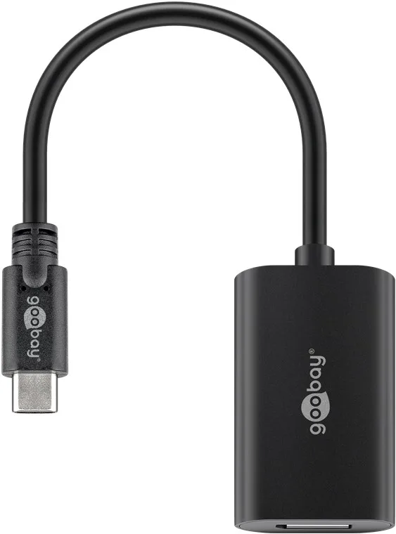 Goobay 38530 - Adaptador USB-C DP (4 k60 Hz, 0,2 m, Conector USB-C a Conector DisplayPort Hembra), Color Negro