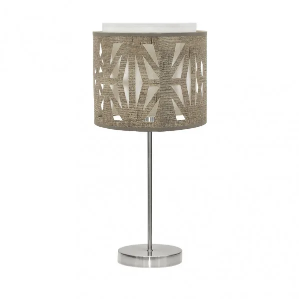 Sobremesa katerina 1xe14 niquel/madera gris 42x17x17 cm