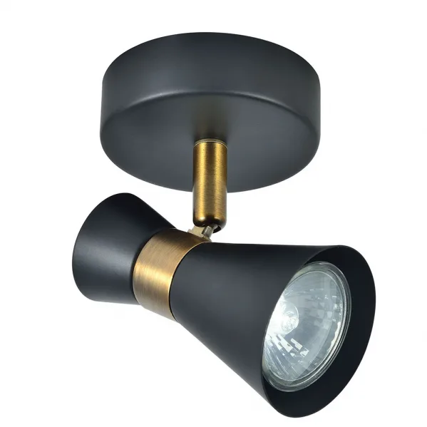 FABRILAMP Foco orienable modelo MAXIMO negro-cuero para baño