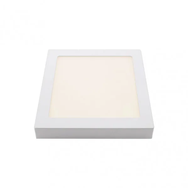 Downlight de superficie FABRILAMP Toba 18W para iluminación interior, LED integrado 4000K, 1530 lúmenes, diseño cuadrado en blanco
