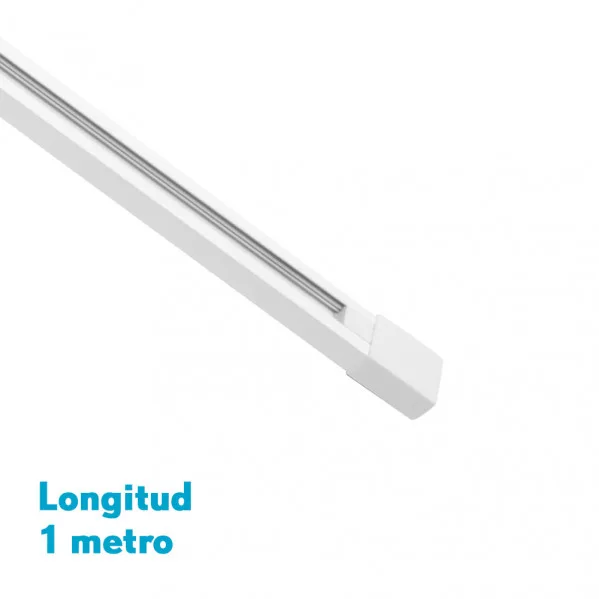 Carril para foco pindal blanco 1m 2 hilos 2x100x3,5 cm