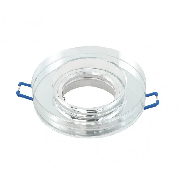 FAB 14338RG49 | Empotrable Cristal Solna 1xgu10 Redondo Grosor 2cm Transparente C/portalampara 2x9,5x9,5 Cm Corte 6 Cm