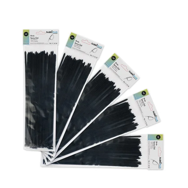 Bridas nylon negras 3,6x300mm bolsa 100 unidades resistentes y duraderas nylon 66 para cables y fijación uso profesional y doméstico