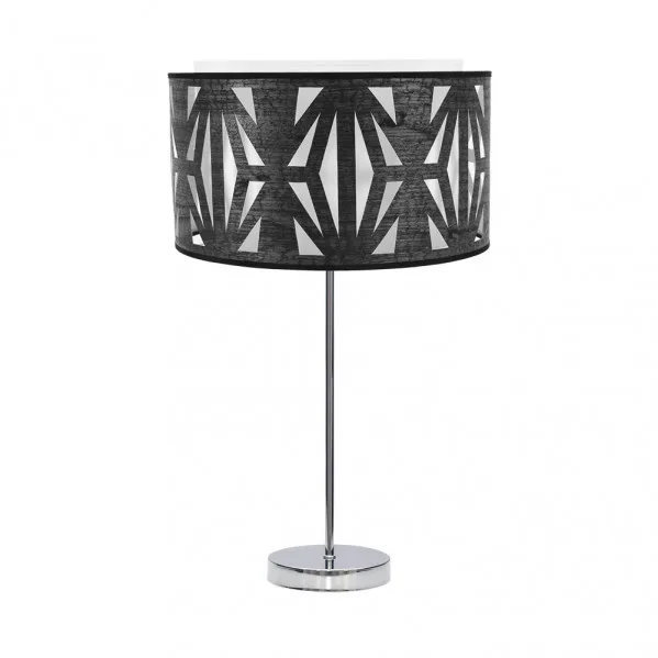 Sobremesa alto katerina 1xe27 cromo/madera negra 61x30x30 cm