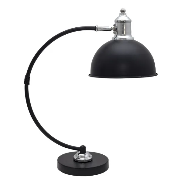 Flexo lujan 1xe27 negro brillo/cromo 46x15x36 cm