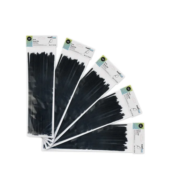 Bolsa 100 bridas negras 4,8x200 mm nylon 66, resistentes y duraderas para cableado, instalaciones eléctricas, bricolaje y sujeción profesional