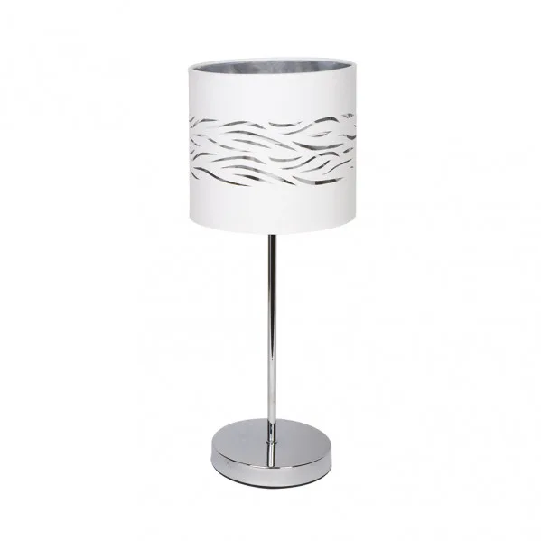 Sobremesa niebla 1xe14 cromo/blanco-plata 43x17x17 cm