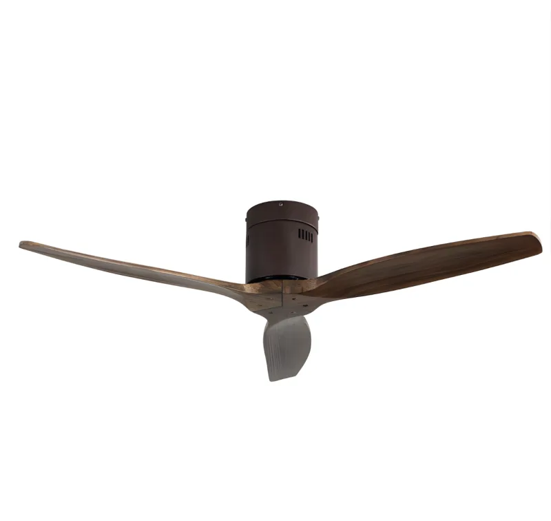 ABRILA - Ventilador de techo motor DC modelo AGUILON Marrón, 3 aspas Roble, 5 velocidades, control remoto, temporizador, silencioso y bajo consumo, modo invierno-verano, tamaño grande