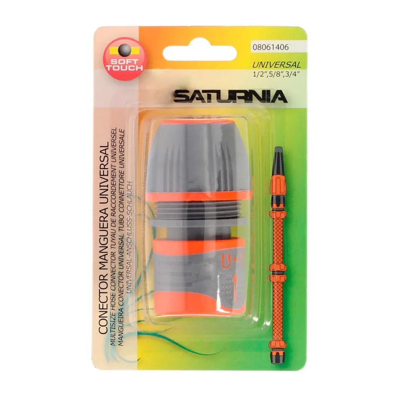 SATURNIA Conector Manguera Plastico Universal 1/2" 5/8" 3/4"