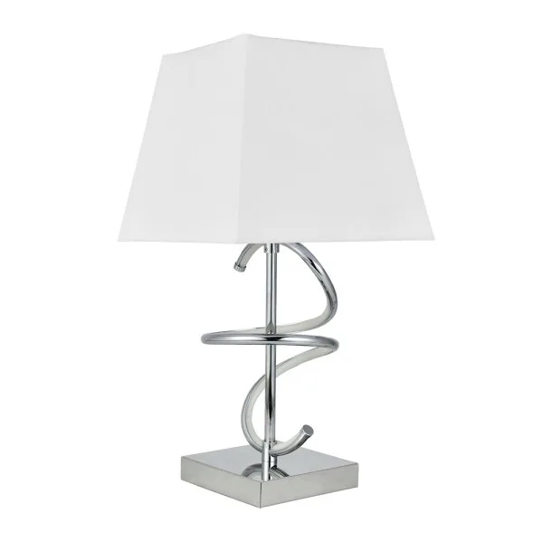 Sobremesa nueva york 8w 4000k+1xe27 cromo pantalla blanca 600lm 44x23x23 cm