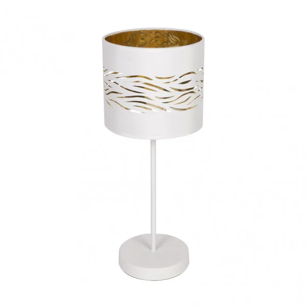 Sobremesa niebla 1xe14 blanco/blanco-oro 43x17x17 cm