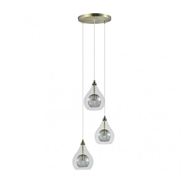 Lámpara lhasa 3xg9 cuero regx30x30 cm