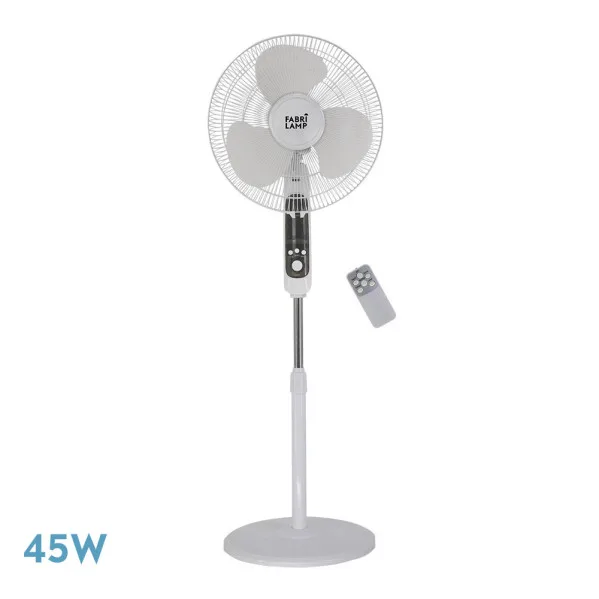 Ventilador de pie calma bl.3 vel.45w.3 aspas 43 d c/ remoto.temporizador 0,5h-7,5h
