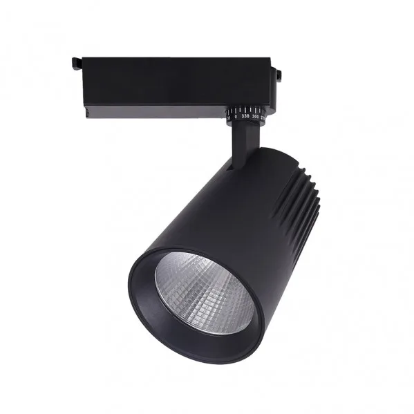 Foco carril 30w 6000k telma negro 2700lm 36º orientable 330º regx19x9 cm