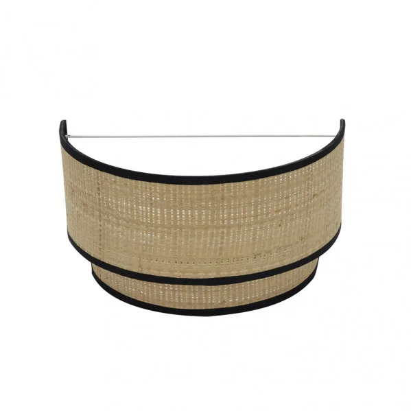 FABRILAMP Aplique realizada en tela Natural y detalle negro Roque
