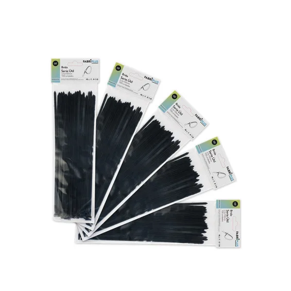 Bolsa 100 bridas negras 2,5x150 mm nylon 66, resistentes y duraderas para cableado, electricidad, bricolaje y sujeción profesional