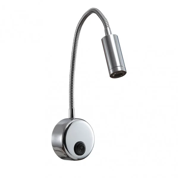 Aplique 3w 4000k 285lm edgar cromo 40x7x19 cm c/interruptor, articulable y orientable