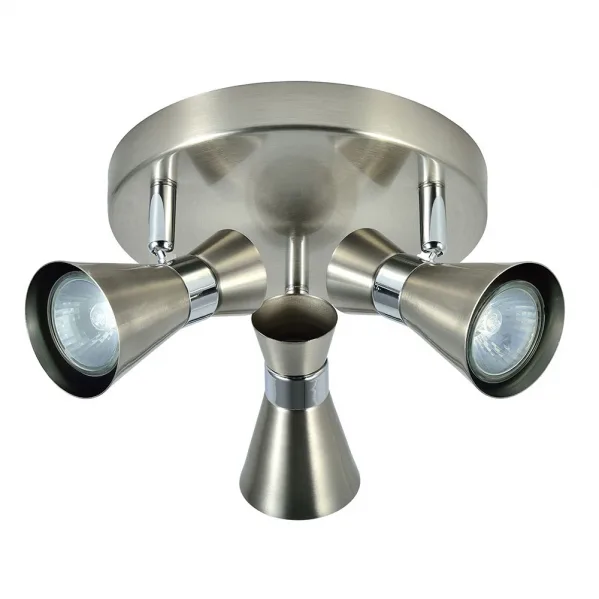 Iluminacion Baño Plafon Maximo 3 Focos Niquel-cromo