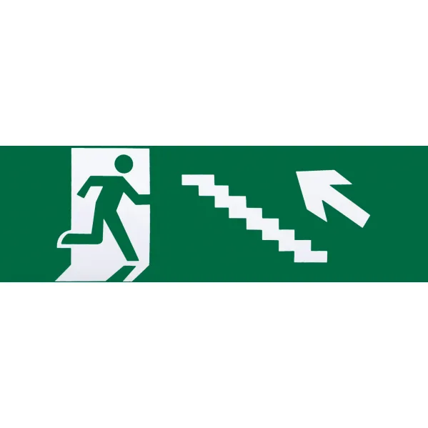 Adhesivo salida de emergencia escalera izquierda subida 6,5x20 cm