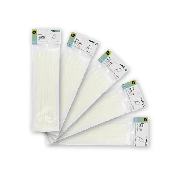 Bridas nylon blancas 2,5x200mm bolsa 100 unidades resistentes y duraderas nylon 66 para cables y fijación uso profesional