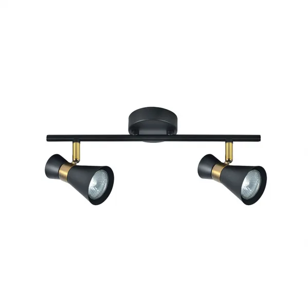 Regleta De Baño Maximo 2 Focos Negru-cuero