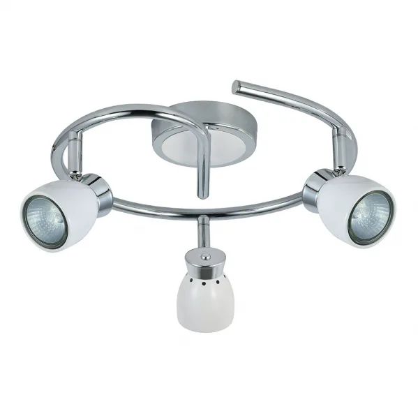 FABRILAMP Plafon para baño de 3 focos modelo CHACHO blanco-cromo