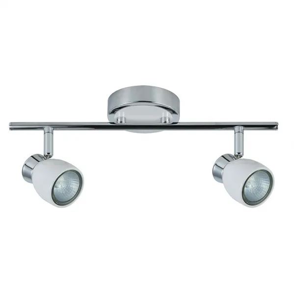 Regleta Para Baño Modelo Chacho Con 2 Focos Orientables Blanco-cromo