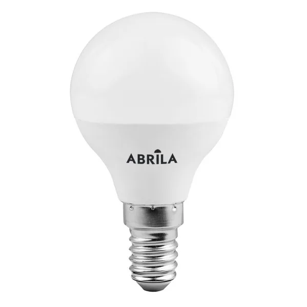 Bombilla esférica LED Fabriplus E14 7W 3000K luz cálida 560 lúmenes bajo consumo tamaño compacto 8,2x4,2 cm ideal para hogar