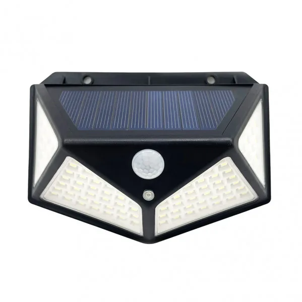 FABRILAMP 166661009 | Aplique Solar 6000k Kira Negro 450lm Ip65 9,5x13,5x5cm Sensor Mov.y Crepusc.