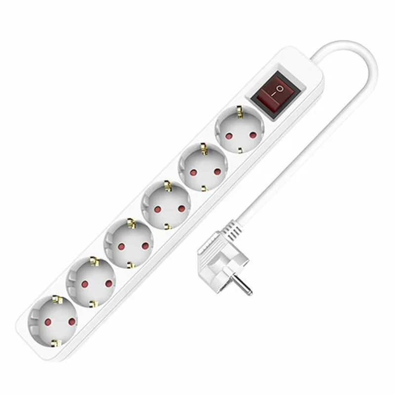 Regleta enchufes 6 tomas con interruptor tm electron (1,5 m)