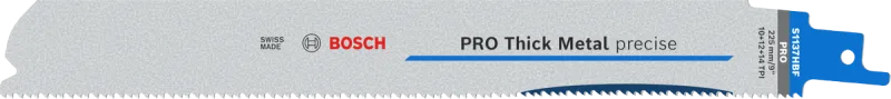 Bosch 25 hojas de sierra sable PRO Thick Metal S1137HBF precise (para tubos y perfiles de metal, metales no ferrosos, longitud 225 mm, accesorio profesional sierra de sable)