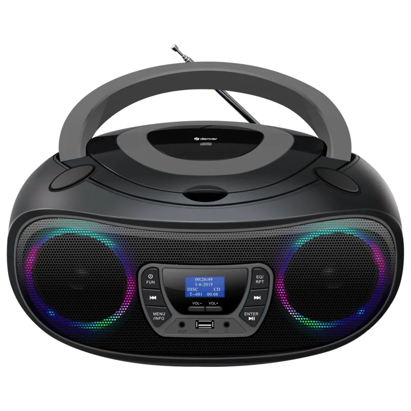 Denver DAB+ Boombox con radio DAB+/FM, función Bluetooth, azul