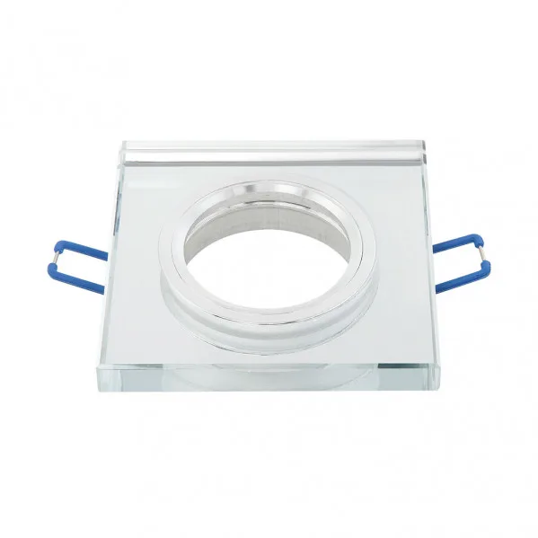 FAB 14338CF49 | Empotrable Cristal Solna 1xgu10 Cuadrado Grosor 1cm Transparente C/portalampara 1x9x9 Cm Corte 6 Cm
