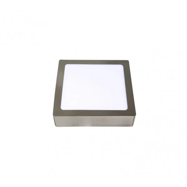 Downlight superf.toba 12w 6500k niquel cuadrado 1080lm 3,5x17x17 cm