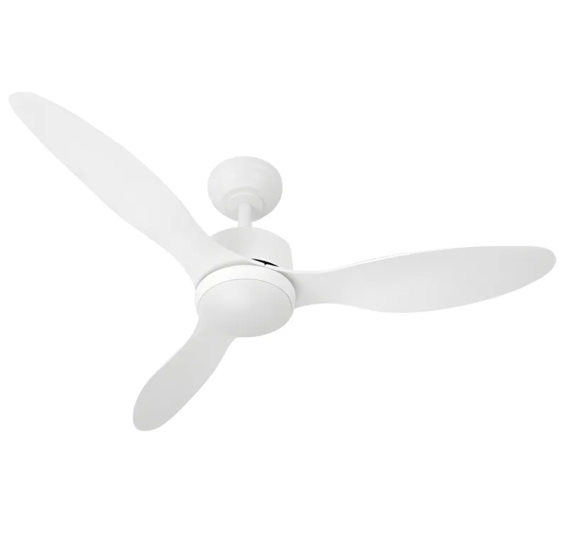 Ventilador de techo DC, Serpa, 107D con 3 aspas blancas, 24W, 6 velocidades, luz LED 2424 lm 3000K-4000K-6500K, mando a distancia, regulador de intensidad, temporizador y memoria, color blanco