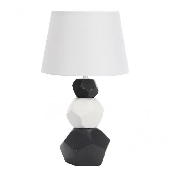 Sobremesa ceramica foz 1xe27 blanc/neg pant blanca 41x24x24 cm